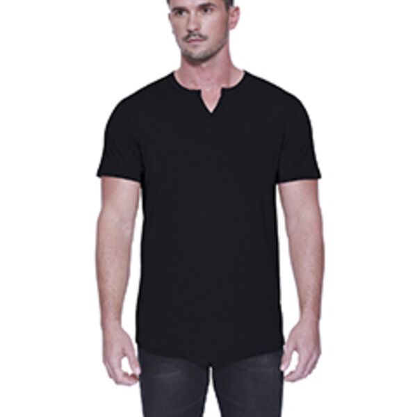 StarTee Men's Cotton/Modal Slit V-Neck ST2822 Men's Cotton/Modal Slit V-Neck Thumbnail