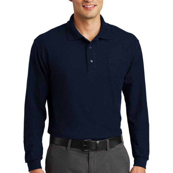 Port Authority Long Sleeve Silk Touch Polo with Pocket K500LSP Long Sleeve Silk Touch Polo with Pocket Thumbnail